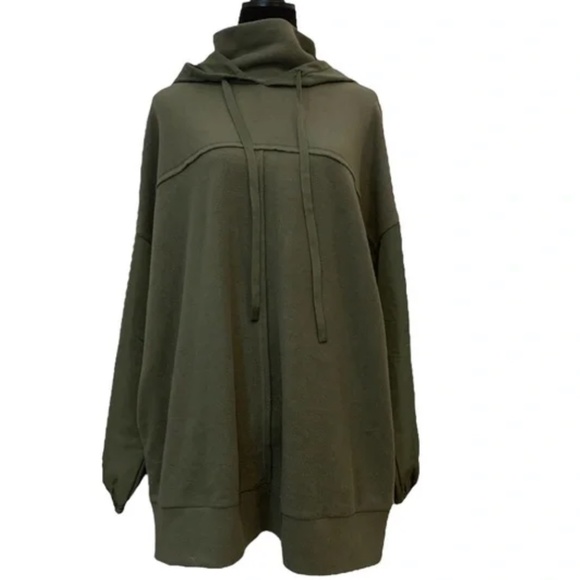 ALO YOGA Olive Green Long Sleeve Hoodie oversized - Picture 1 of 4